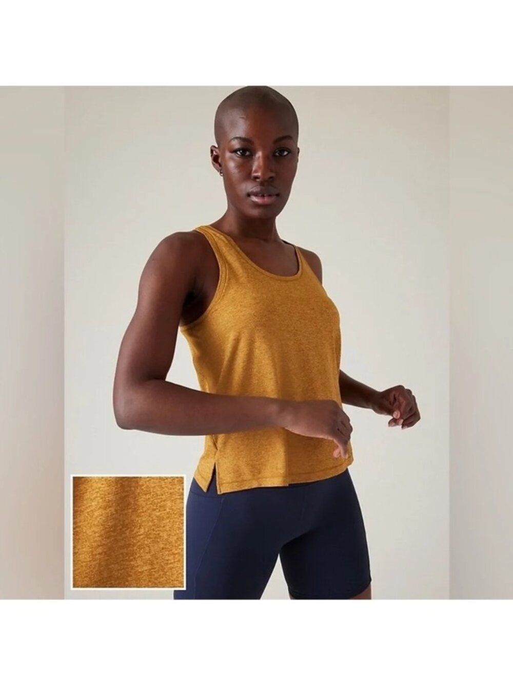 Athleta Uptempo Elevate Tank in Tortoise Shell Yellow Size S